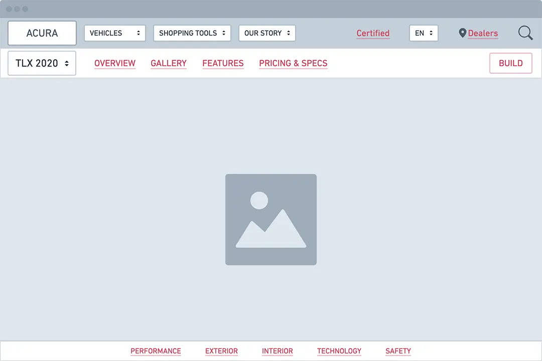 hero and navigation wireframe
