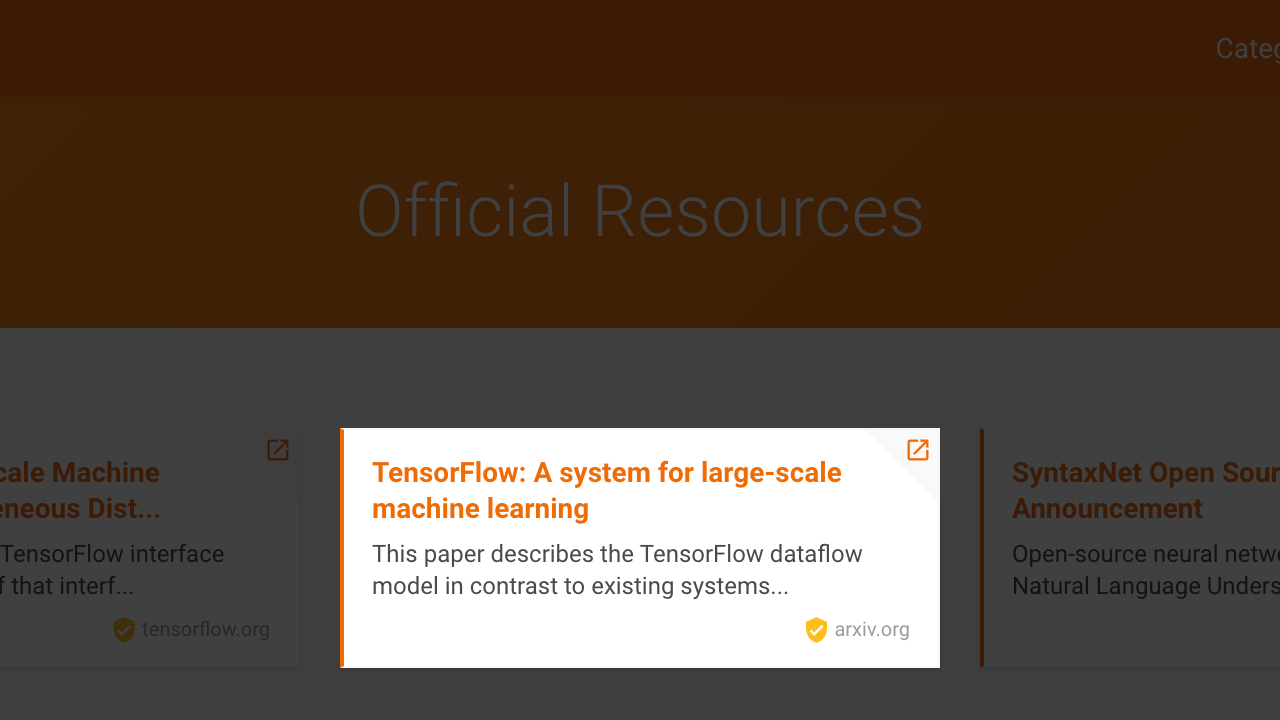 TensorFlow Resources preview card